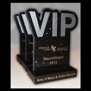 Granite Engraved and Filled Silver and Gold